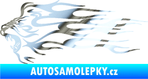 Samolepka Animal flames 103 levá lev chrom fólie stříbrná zrcadlová