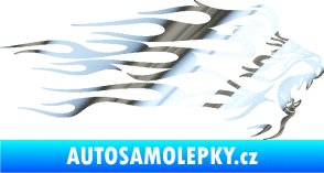 Samolepka Animal flames 103 pravá lev chrom fólie stříbrná zrcadlová
