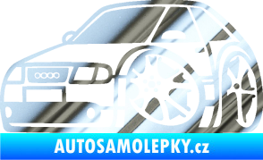 Samolepka Audi A3 karikatura levá chrom fólie stříbrná zrcadlová