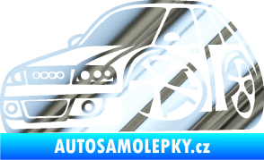 Samolepka Audi A4 karikatura levá chrom fólie stříbrná zrcadlová