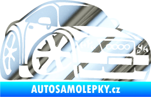 Samolepka Audi TT karikatura pravá chrom fólie stříbrná zrcadlová