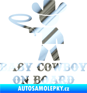 Samolepka Baby cowboy on board levá chrom fólie stříbrná zrcadlová