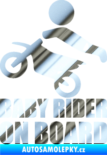 Samolepka Baby rider on board levá chrom fólie stříbrná zrcadlová