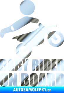 Samolepka Baby rider on board pravá chrom fólie stříbrná zrcadlová