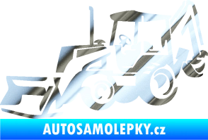 Samolepka Bagr 002 levá chrom fólie stříbrná zrcadlová