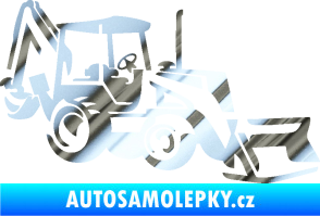 Samolepka Bagr 002 pravá chrom fólie stříbrná zrcadlová