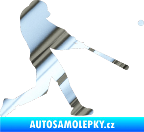 Samolepka Baseball 001 pravá chrom fólie stříbrná zrcadlová