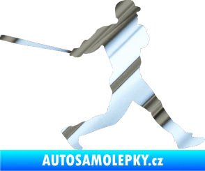 Samolepka Baseball 002 pravá chrom fólie stříbrná zrcadlová