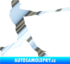 Samolepka Baseball 004 pravá chrom fólie stříbrná zrcadlová