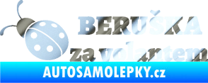 Samolepka Beruška za volantem chrom fólie stříbrná zrcadlová