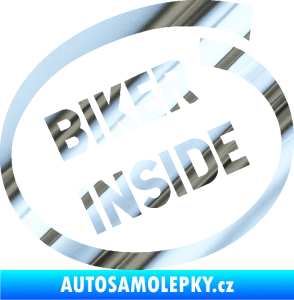 Samolepka Biker inside 005 nápis chrom fólie stříbrná zrcadlová