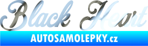 Samolepka Black Heart nápis chrom fólie stříbrná zrcadlová