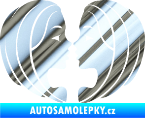 Samolepka Blíženci 002  chrom fólie stříbrná zrcadlová