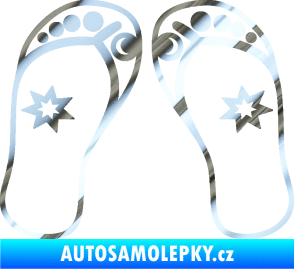 Samolepka Botičky 001 plážové žabky chrom fólie stříbrná zrcadlová