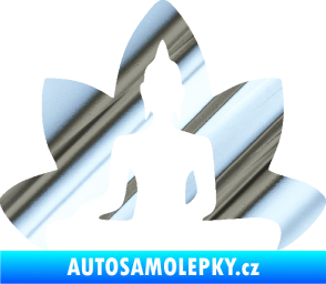Samolepka Budha 003 levá  chrom fólie stříbrná zrcadlová