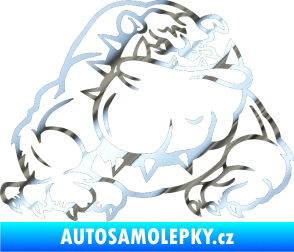 Samolepka Buldog 001 pravá pes chrom fólie stříbrná zrcadlová