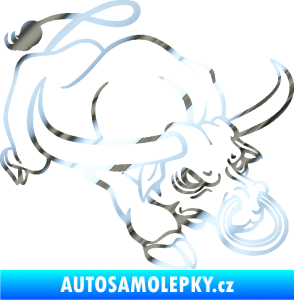Samolepka Býk 014 pravá rozzuřený chrom fólie stříbrná zrcadlová