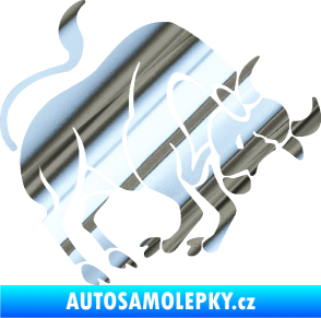 Samolepka Býk zvěrokruh 004 pravá chrom fólie stříbrná zrcadlová