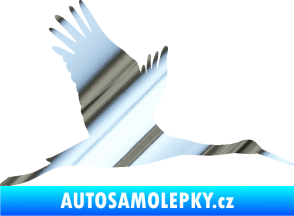 Samolepka Čáp 002 pravá chrom fólie stříbrná zrcadlová
