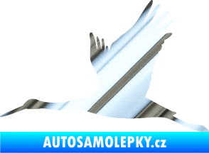 Samolepka Čáp 002 levá chrom fólie stříbrná zrcadlová
