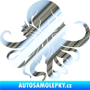 Samolepka Chobotnice 002 pravá chrom fólie stříbrná zrcadlová
