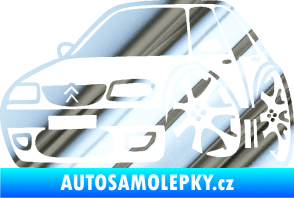Samolepka Citroen saxo karikatura levá chrom fólie stříbrná zrcadlová