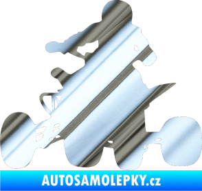 Samolepka Čtyřkolka 002 levá chrom fólie stříbrná zrcadlová