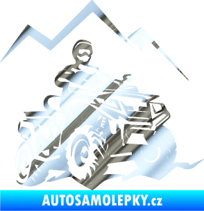 Samolepka Čtyřkolka 007 pravá chrom fólie stříbrná zrcadlová