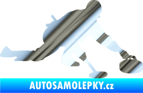 Samolepka Curling 003 pravá chrom fólie stříbrná zrcadlová
