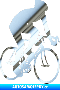 Samolepka Cyklista 001 pravá chrom fólie stříbrná zrcadlová