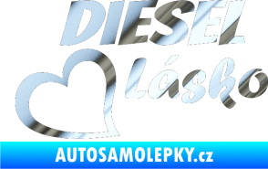 Samolepka Diesel Lásko chrom fólie stříbrná zrcadlová