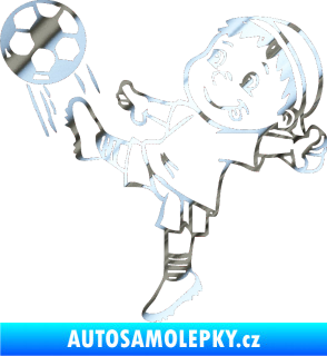 Samolepka Dítě v autě 022 levá fotbalista chrom fólie stříbrná zrcadlová