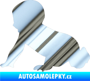 Samolepka Dítě v autě 025 levá miminko silueta chrom fólie stříbrná zrcadlová