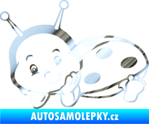Samolepka Dítě v autě 063 levá beruška chrom fólie stříbrná zrcadlová
