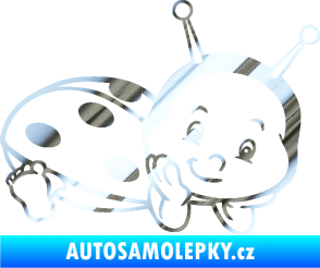 Samolepka Dítě v autě 063 pravá beruška chrom fólie stříbrná zrcadlová
