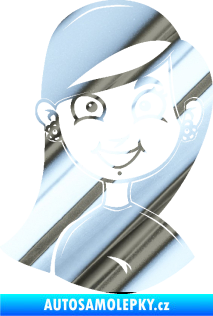 Samolepka Dítě v autě 066 levá holka chrom fólie stříbrná zrcadlová