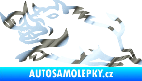 Samolepka Divoké prase 004 levá chrom fólie stříbrná zrcadlová
