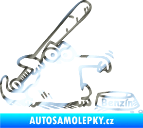 Samolepka Dolej benzin 002 pravá chrom fólie stříbrná zrcadlová