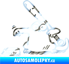 Samolepka Dolej naftu 002 levá chrom fólie stříbrná zrcadlová