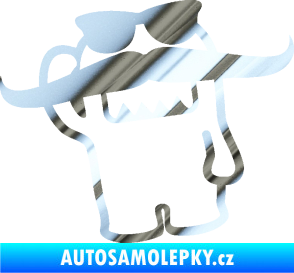 Samolepka Domo 016 levá s knírem chrom fólie stříbrná zrcadlová