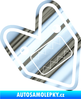 Samolepka Domo 019 wakaba jdm znak levá chrom fólie stříbrná zrcadlová
