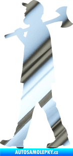 Samolepka Dřevorubec 002 levá chrom fólie stříbrná zrcadlová