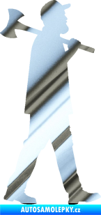 Samolepka Dřevorubec 002 pravá chrom fólie stříbrná zrcadlová