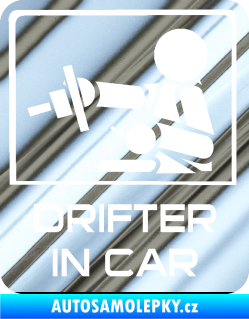 Samolepka Drifter in car 003 chrom fólie stříbrná zrcadlová