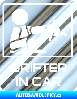 Samolepka Drifter in car 004 chrom fólie stříbrná zrcadlová