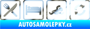 Samolepka Eat sleep swimming repeat plavání chrom fólie stříbrná zrcadlová