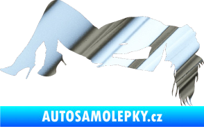 Samolepka Erotická žena 035 levá chrom fólie stříbrná zrcadlová