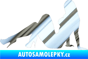 Samolepka Erotická žena 039 levá chrom fólie stříbrná zrcadlová