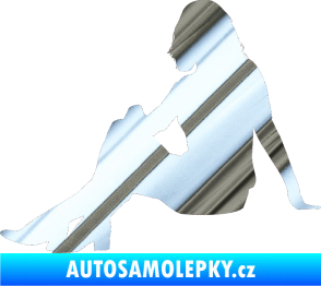 Samolepka Erotická žena 047 levá chrom fólie stříbrná zrcadlová