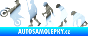 Samolepka Evoluce 002 motokros levá chrom fólie stříbrná zrcadlová